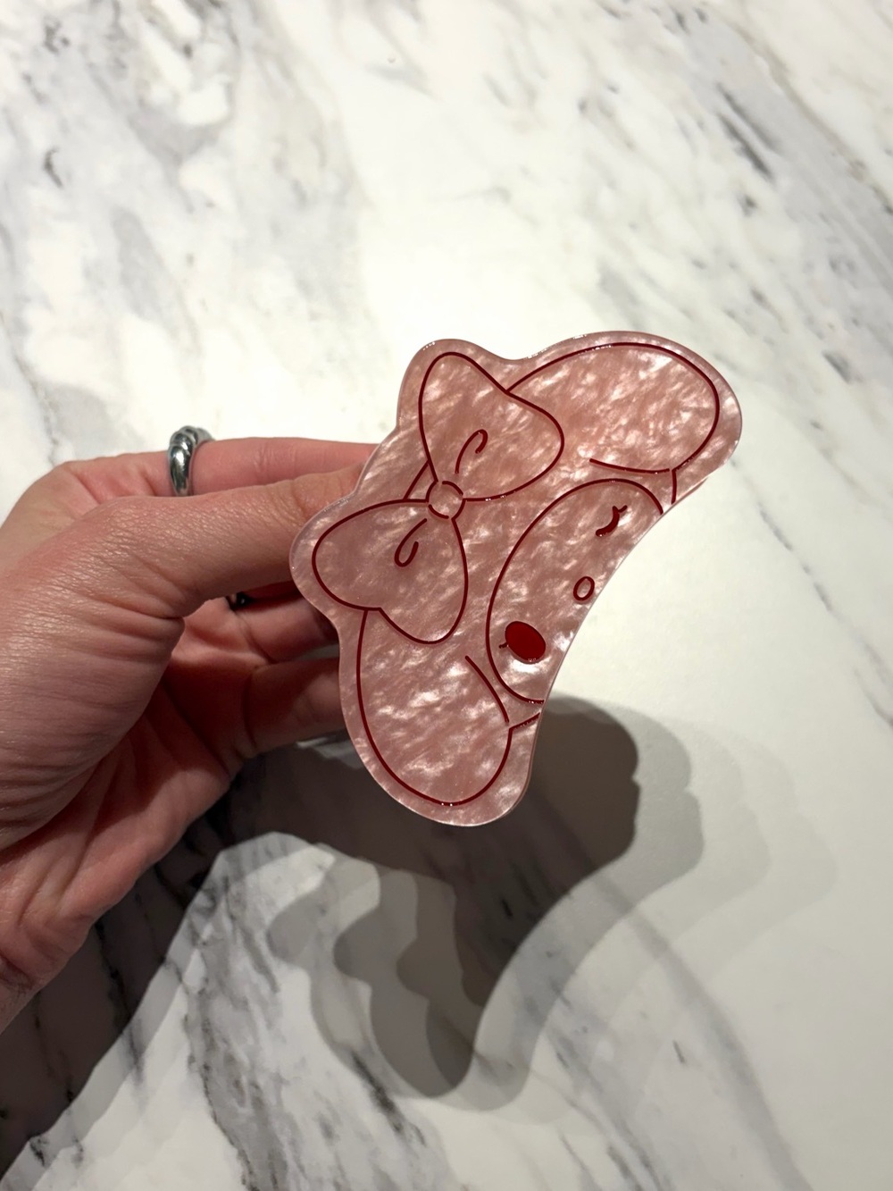 Sanrio My Melody Pink Marbled Acrylic Vance Hair Claw Clip (Japan Exclusive)